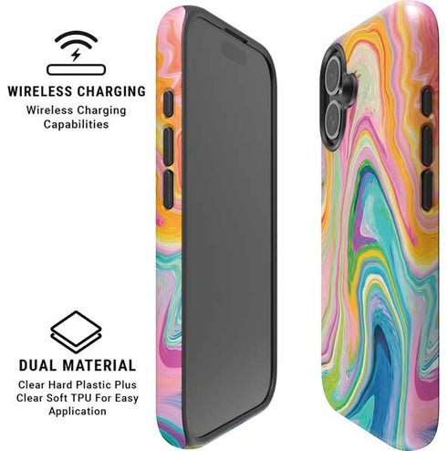 Rainbow Marble by Etta Vee iPhone 16 Plus Magsafe Impact Case